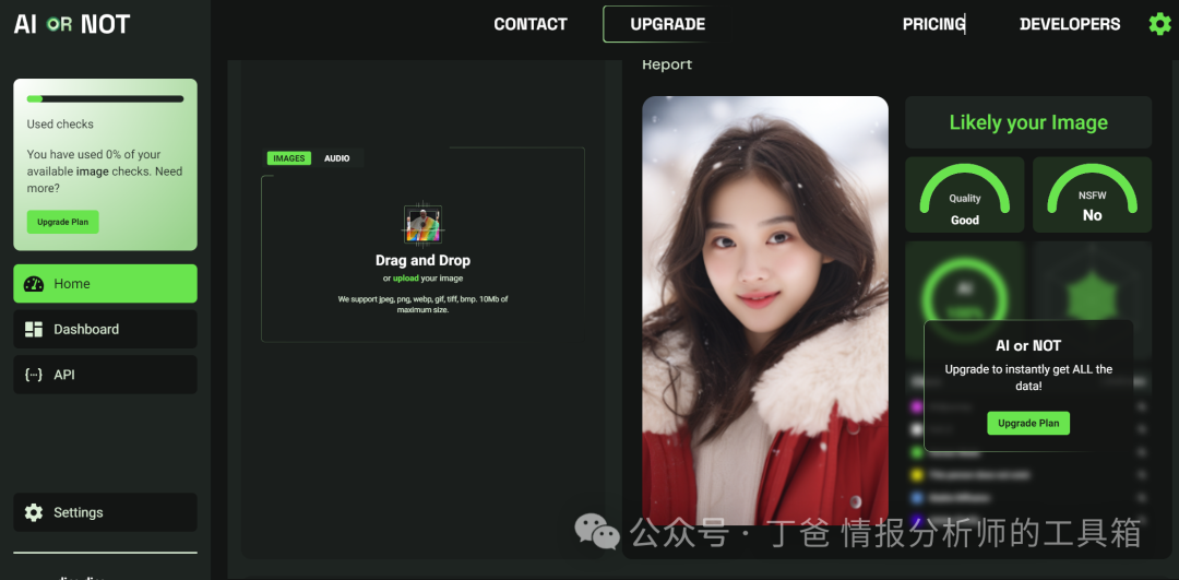 【工具】AI生成图像检测器 【工具】AI生成图像检测器