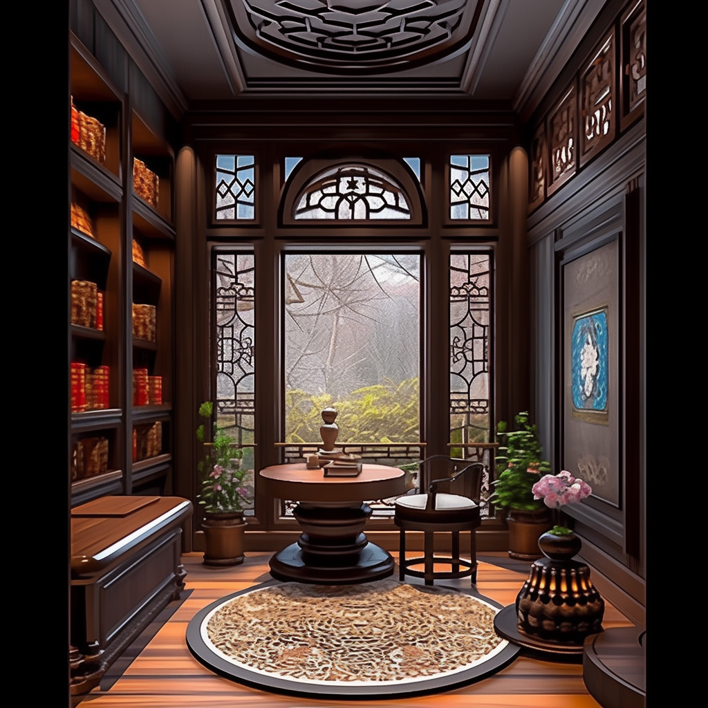【案例】第182期案例,Ai室内设计,中古书房 【案例】第182期案例,Ai室内设计,中古书房